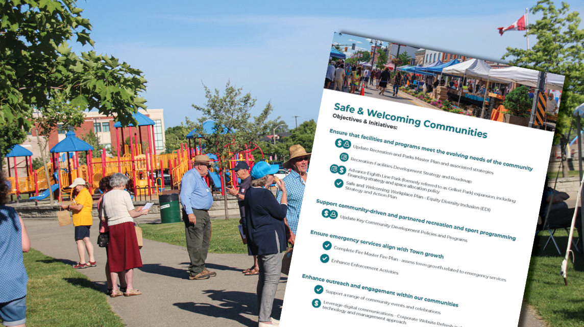 Residents attending a community event